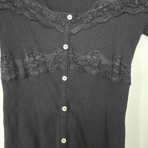 Zara Black Ribbed Top - Picture 7 of 8